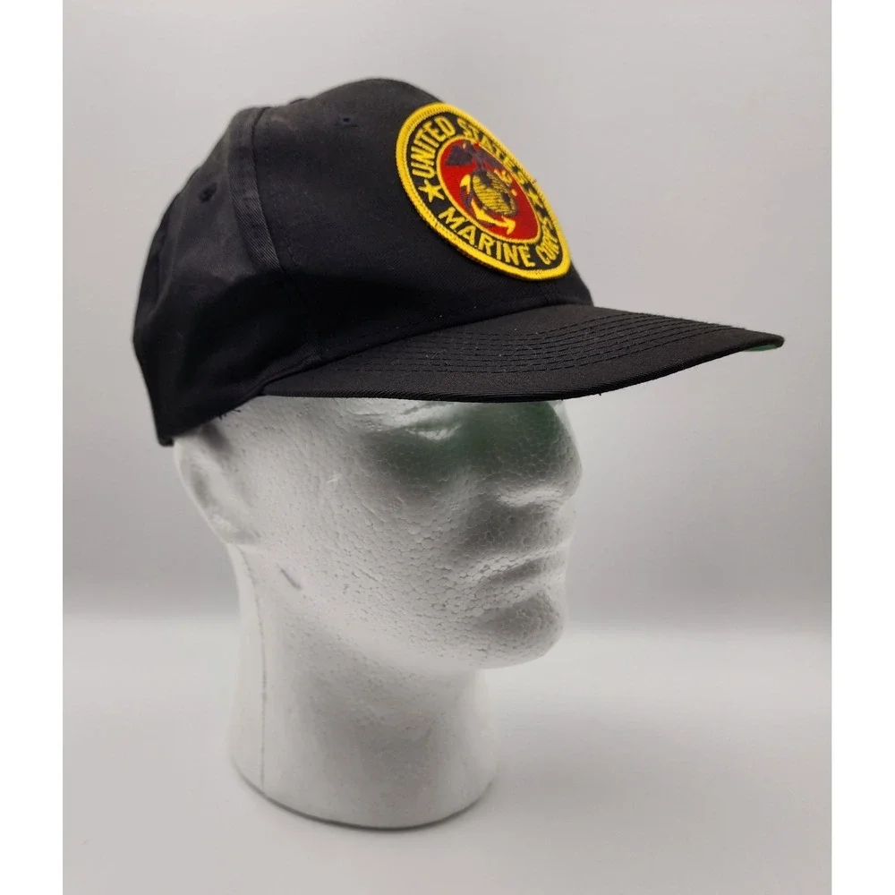 VINTAGE ATT HAT US MARINE CORPS BLACK‎ ONE SIZE